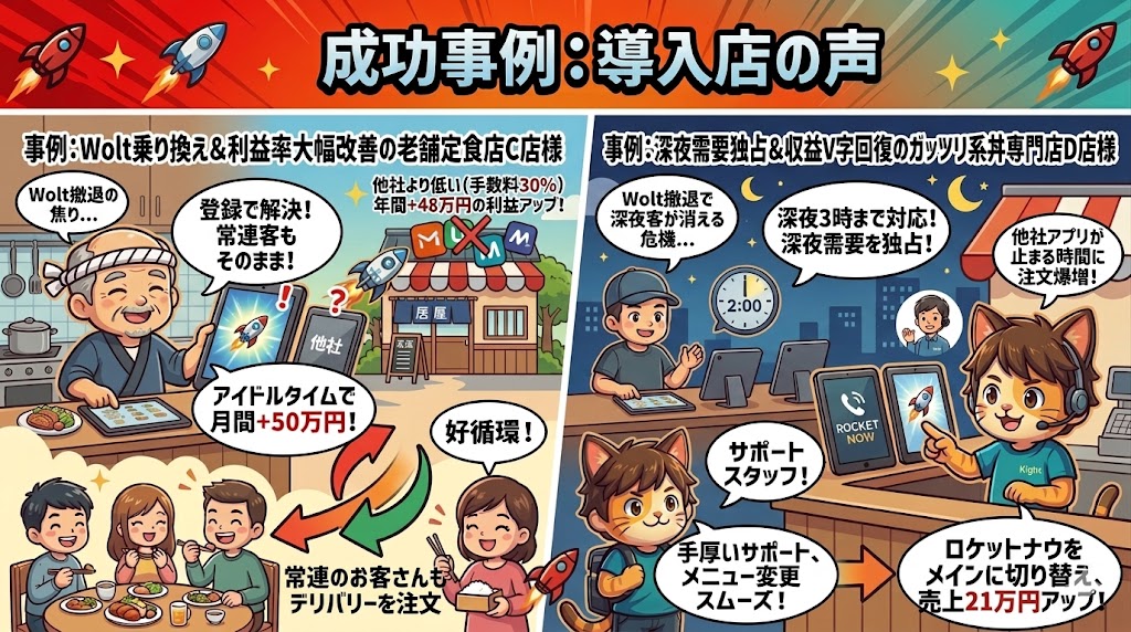 ロケットナウ加盟店成功事例