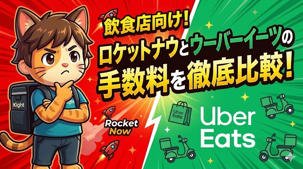 ロケットナウ飲食店手数料をウーバーイーツと比較！