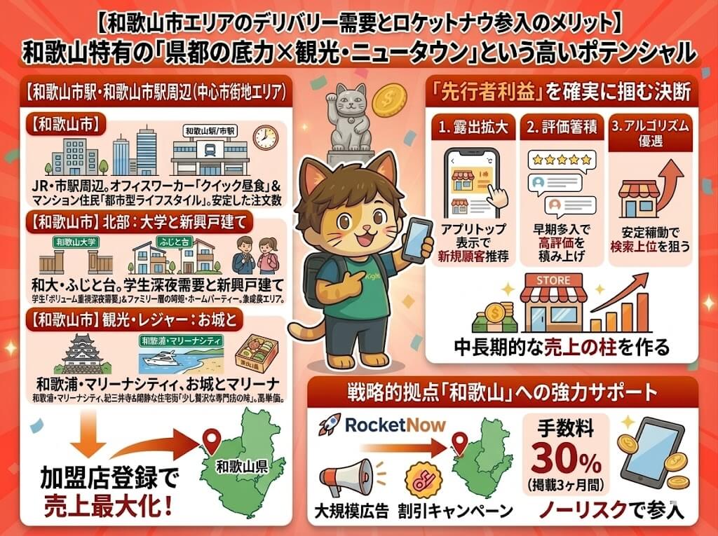 ロケットナウRocketnow和歌山エリアの特徴