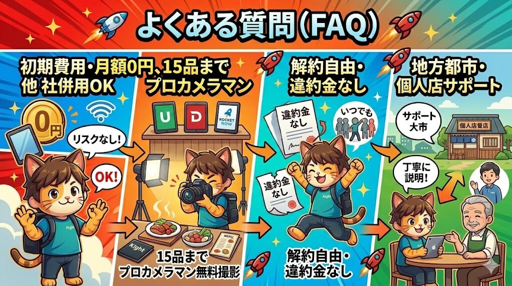 ロケットナウ加盟店オーナーのFAQ