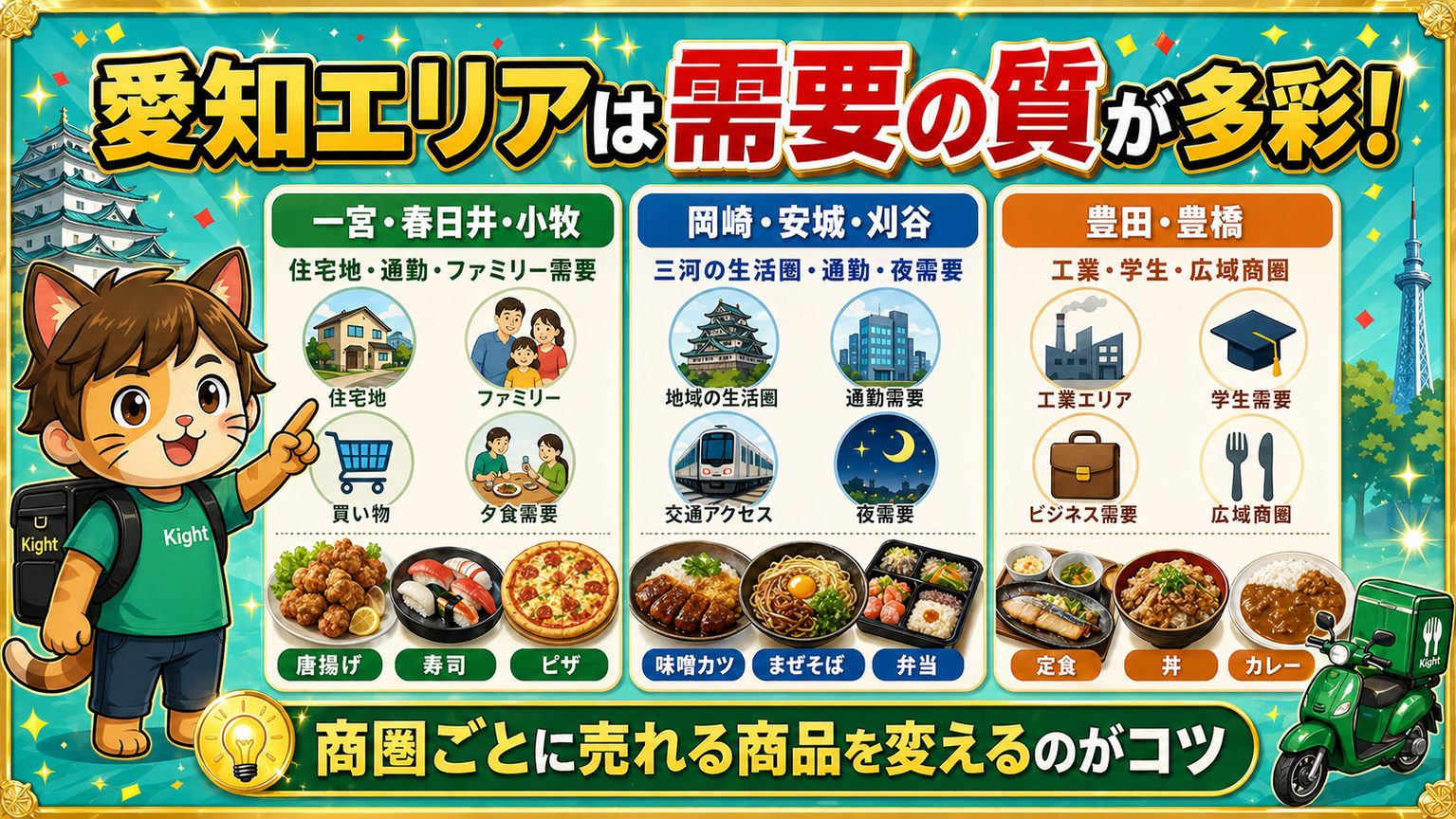 愛知エリアの特徴まとめ