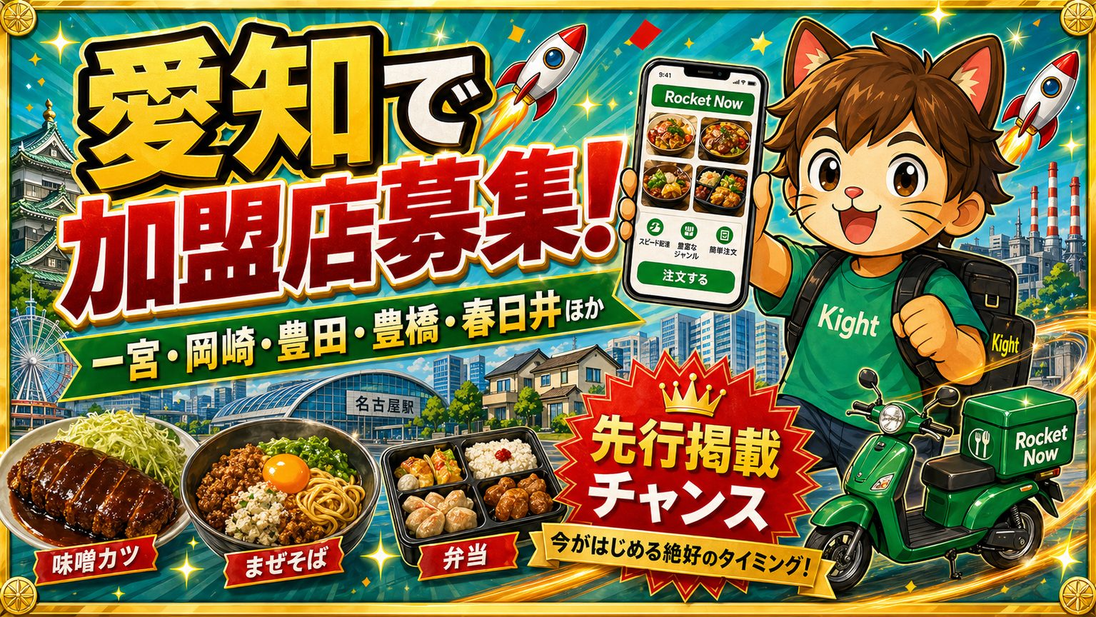 ロケットナウ愛知エリアの加盟店登録サムネイル