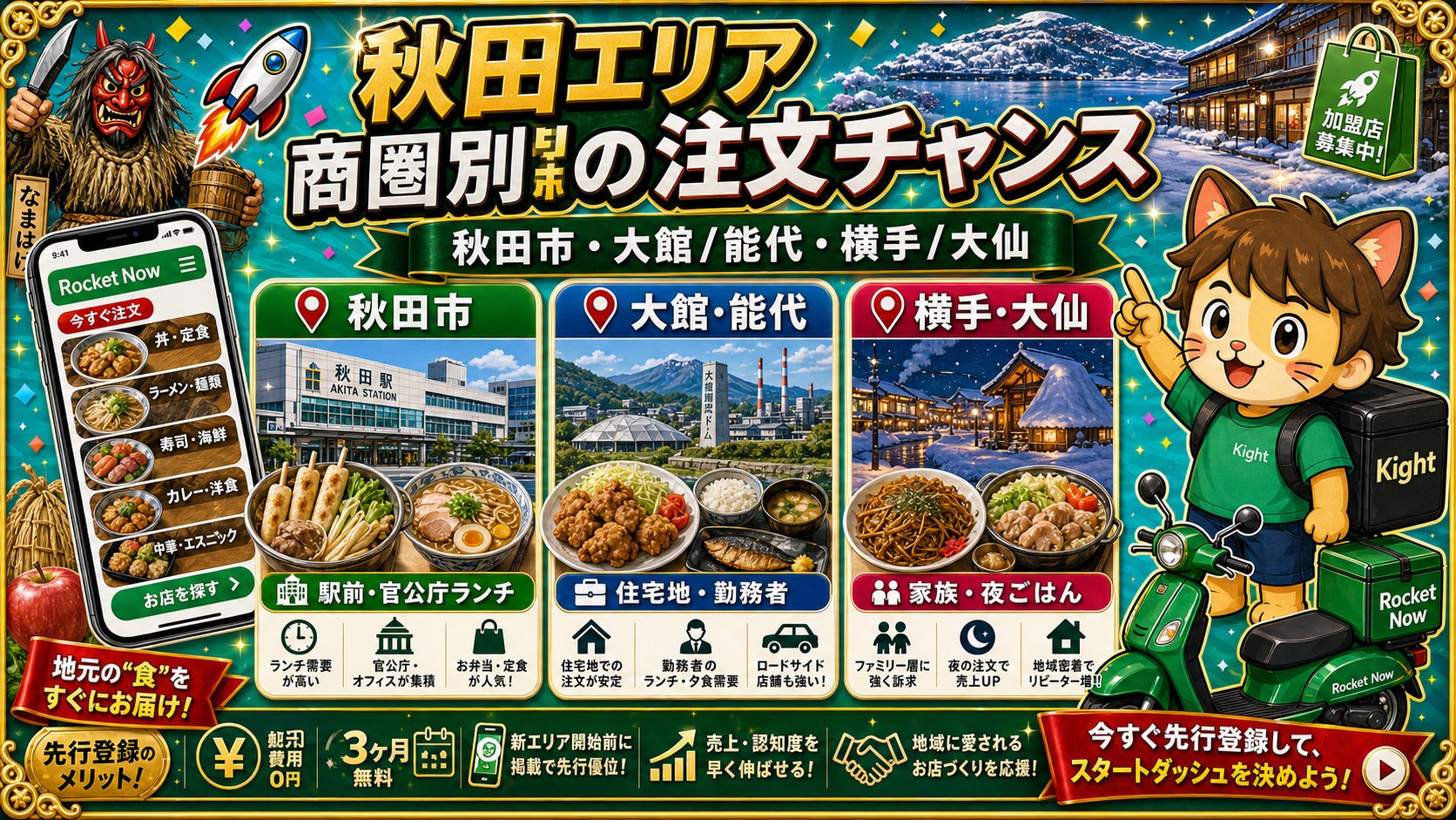 ロケットナウ秋田エリア特徴まとめ