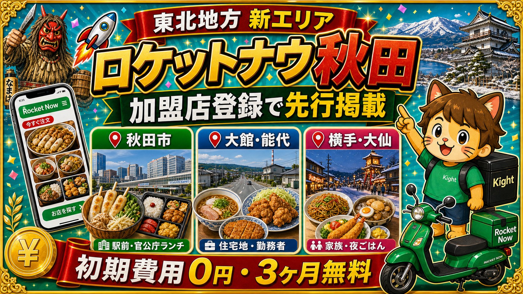 ロケットナウ秋田エリア加盟店登録サムネイル
