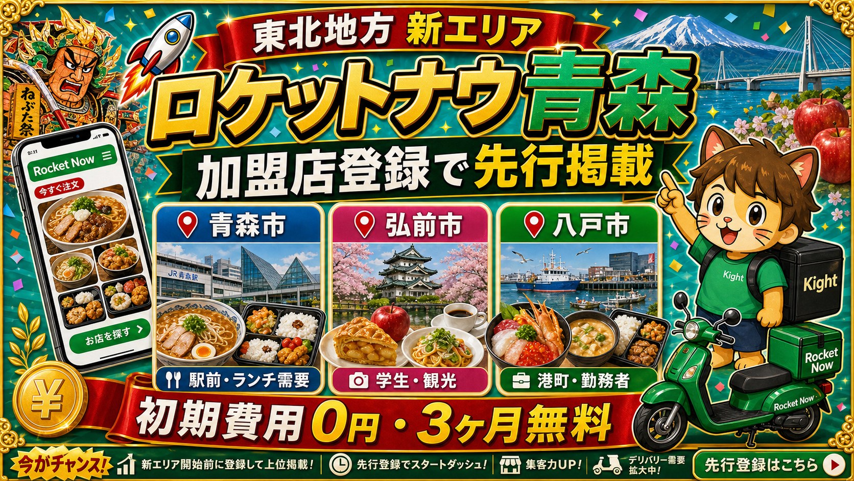 ロケットナウ青森エリア加盟店登録サムネイル