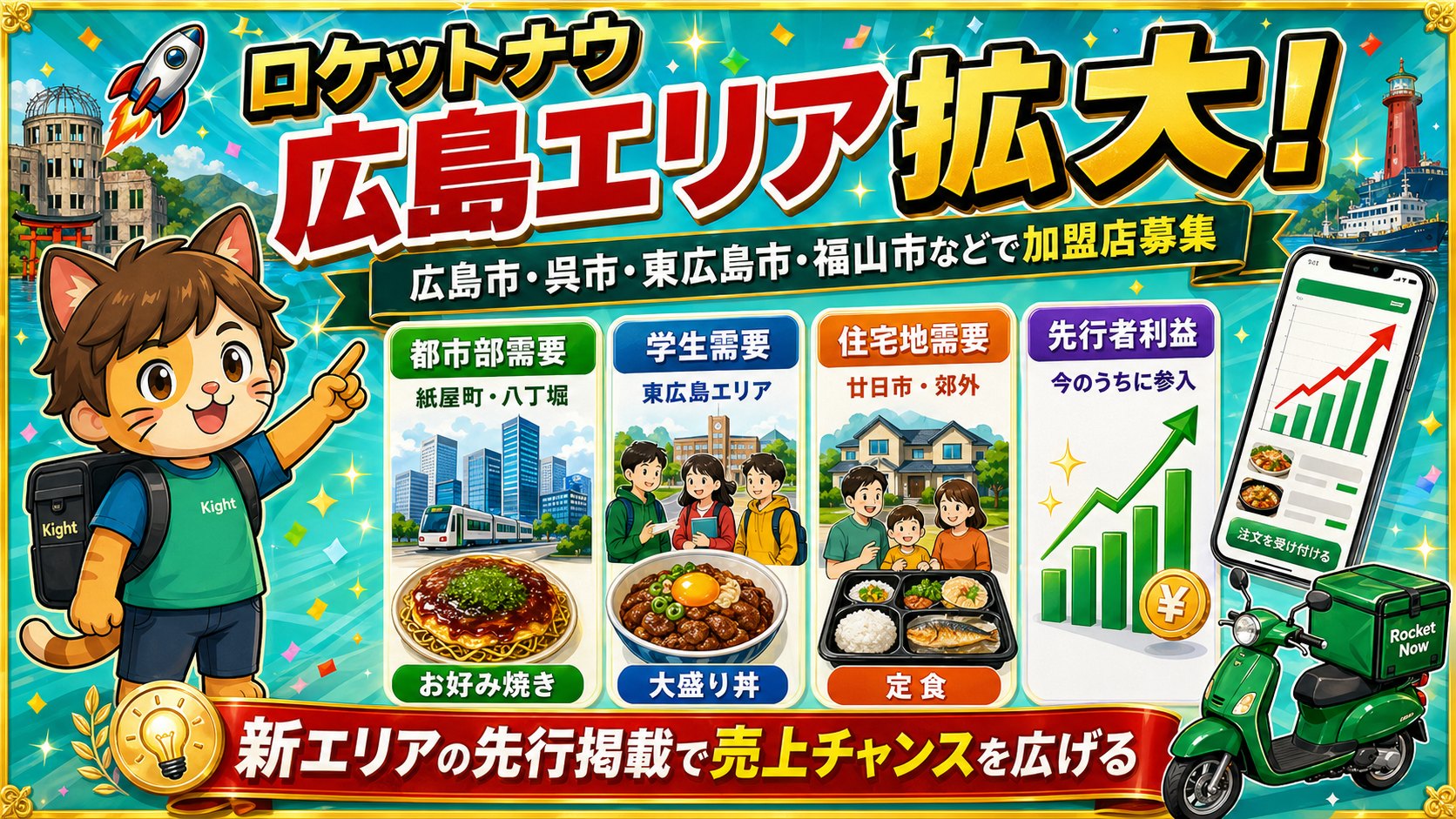 ロケットナウ広島エリアの加盟店登録サムネイル