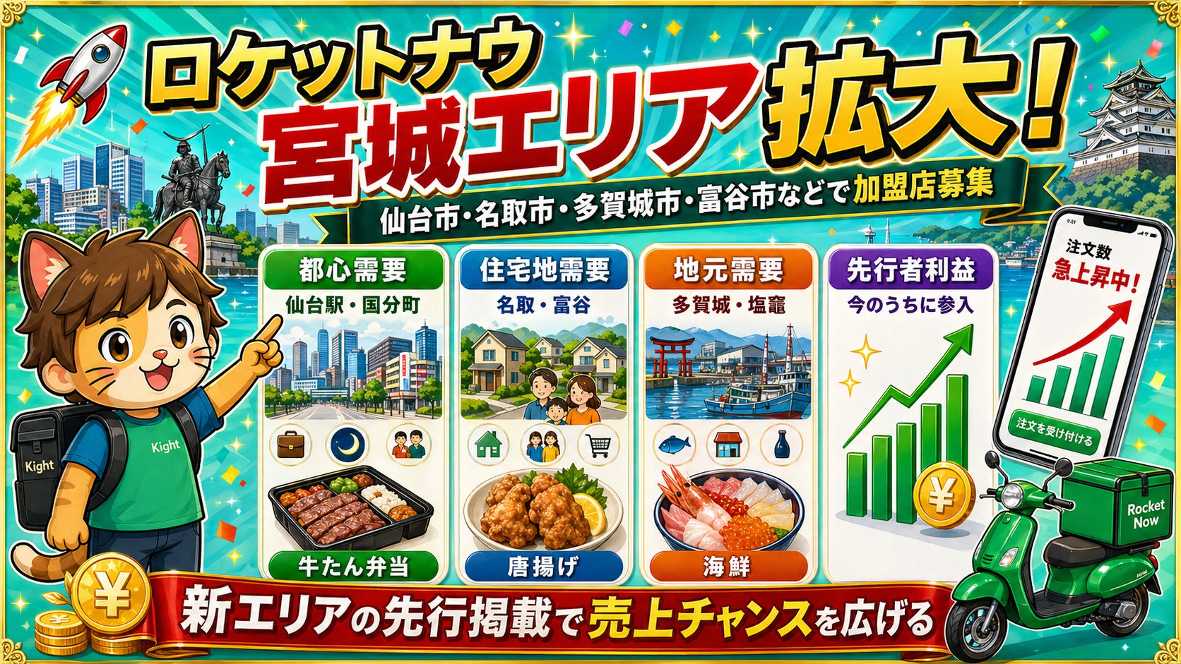 ロケットナウ宮城エリアの加盟店登録サムネイル