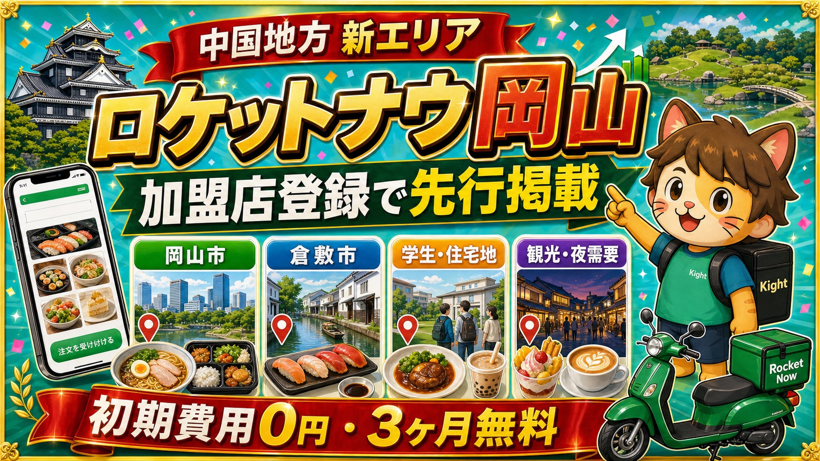 ロケットナウ岡山エリアの加盟店登録サムネイル