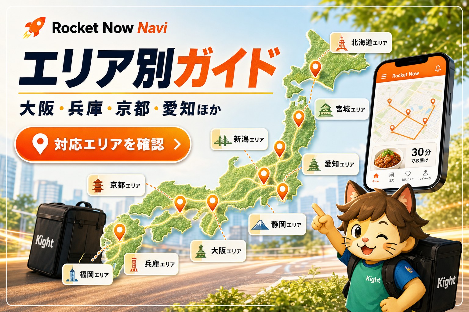 ロケットナウのエリア別ガイド画像