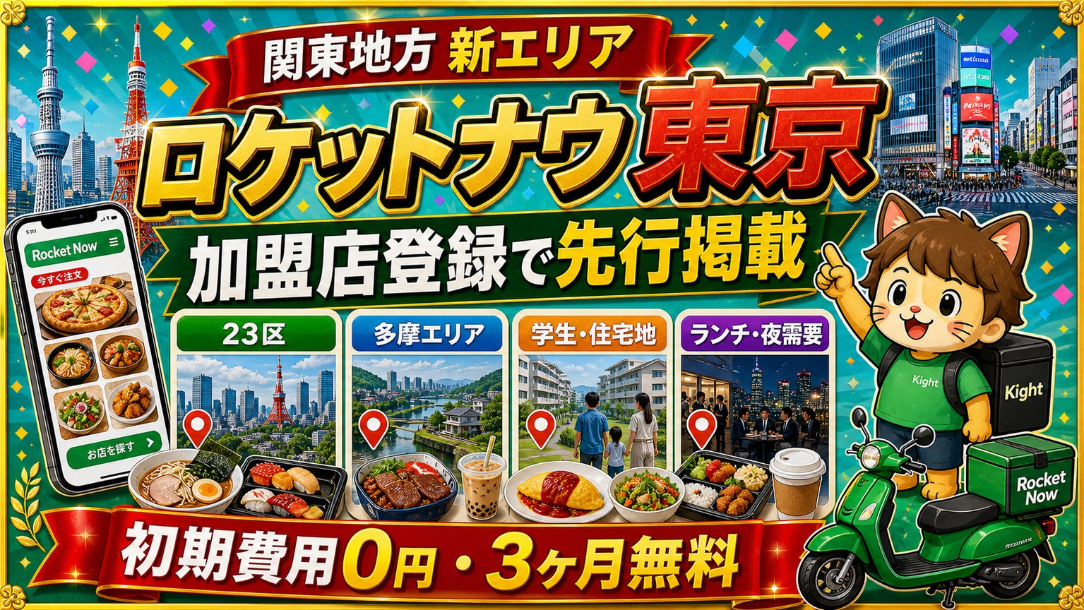 ロケットナウ東京エリアの加盟店登録サムネイル