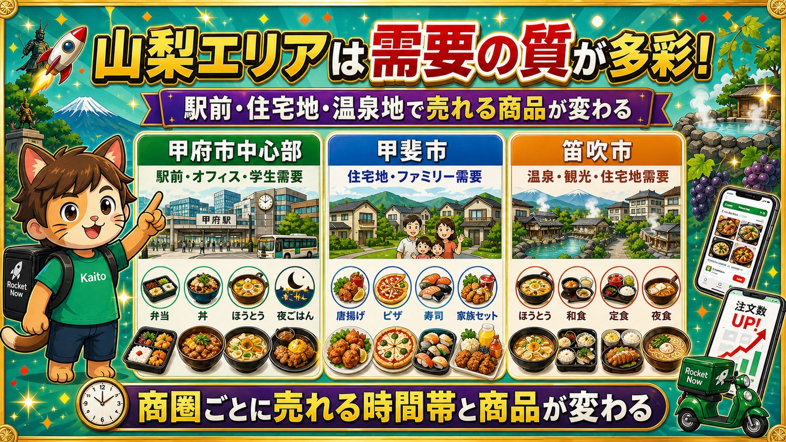 山梨エリアの特徴まとめ