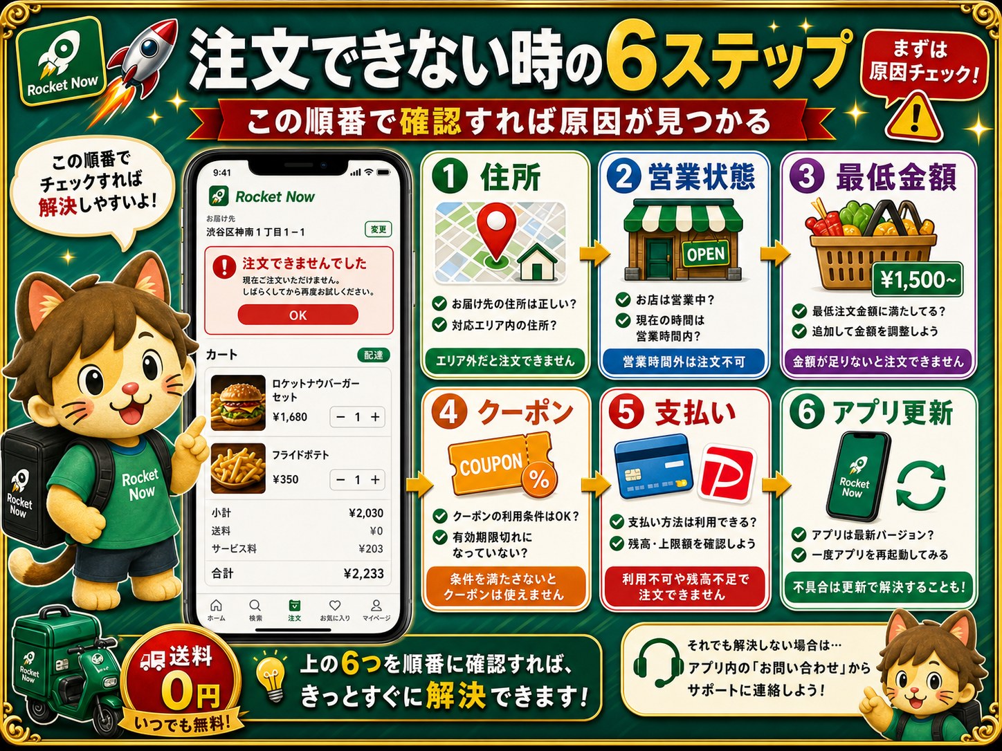 ロケットナウで注文できない時の6ステップ