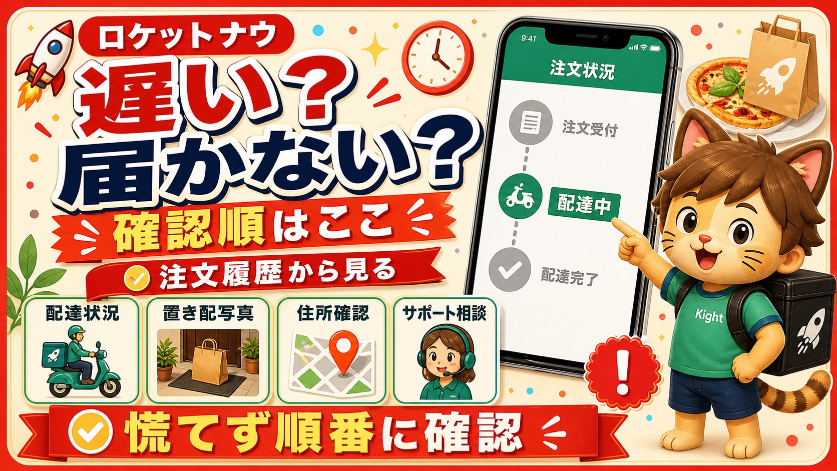 ロケットナウは遅い届かない確認順サムネイル